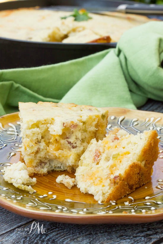 Green Chile Bacon Cornbread  