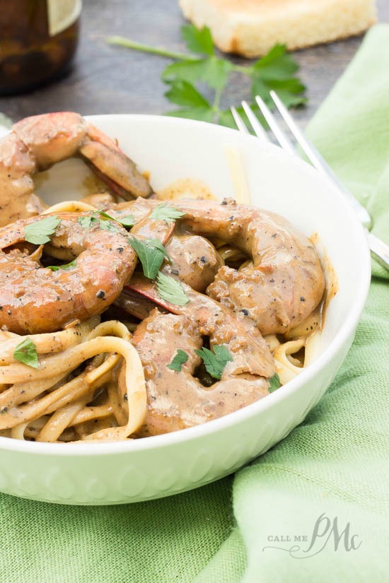 New Orleans Barbecue Shrimp recipe -Succulent shrimp in a butter and Worcestershire sauce is combined with perfectly cooked al dente pasta in this entrée recipe.