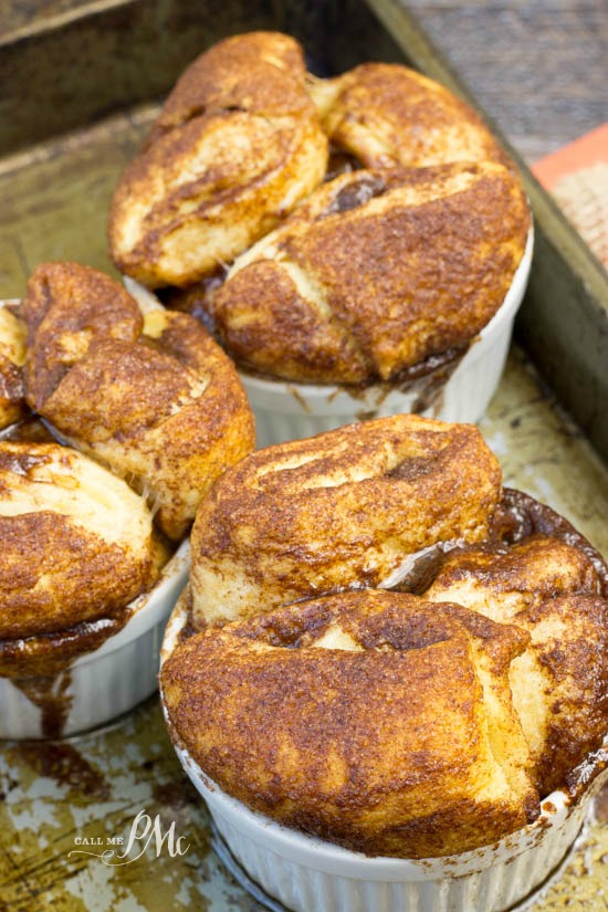 Single servings of chocolate chip crescent roll monkey bread