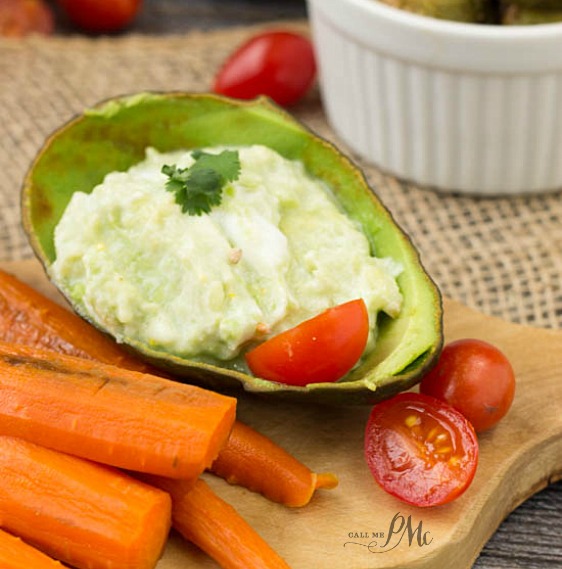 Roasted Vegetables with Blue Cheese Avocado Dipping Sauce