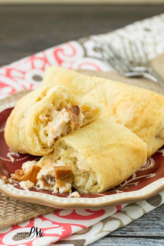 Buttery and flaky crescent rolls are filled with a creamy, smoky and cheesy mixture and baked to perfection in these Bacon Cheese Crescent Rolls recipe.