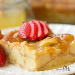 Serving of Dunkin Donuts bread pudding.