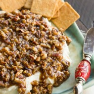 French Quarter Pecan Cheese Spread Recipe -topped with sugared pecans is the perfect sweet and salty combo
