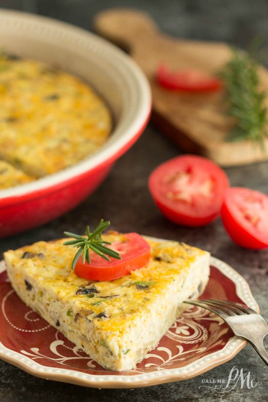 Crustless Quiche Sauteed Cauliflower Mushroom Leek Crustless Quiche recipe