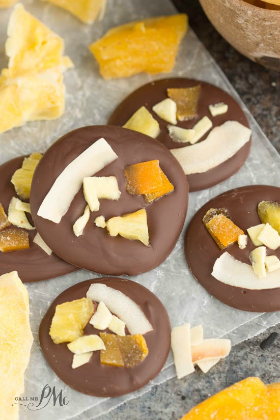 Tropical Dried Fruit Chocolate Bites - Salty, sweet, and full of tropical flavors!