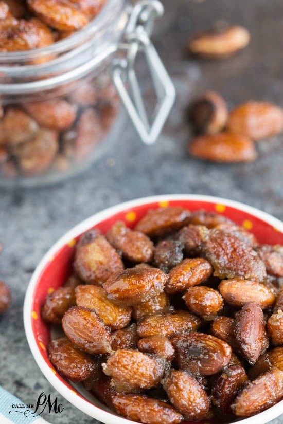 bowl of cinnamon roasted almonds