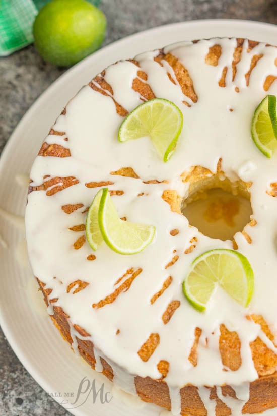 Scratch-made Key Lime Pound Cake Recipe with Key Lime Glaze is light, tender, buttery and delicious!