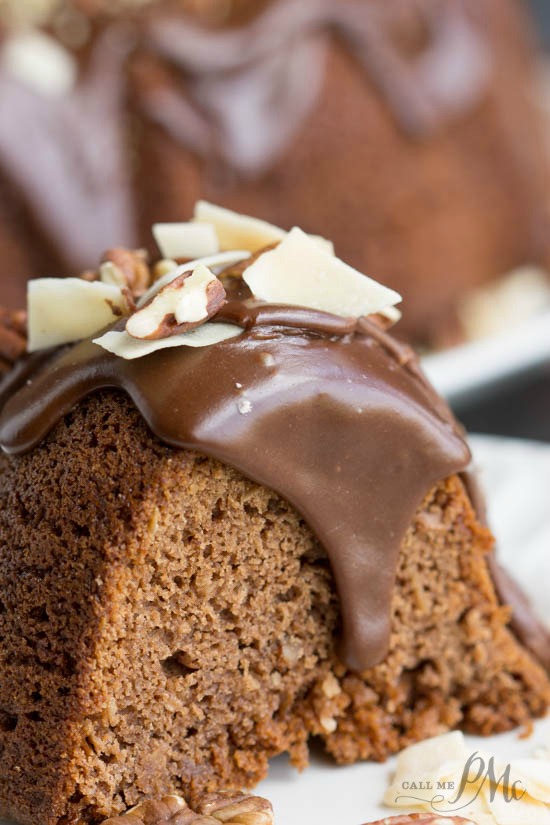 Chocolate Praline Bundt Cake recipe - Easy to make and perfect for chocolate lover's.This is also kid friendly and freezer friendly Chocolate Praline Bundt Cake