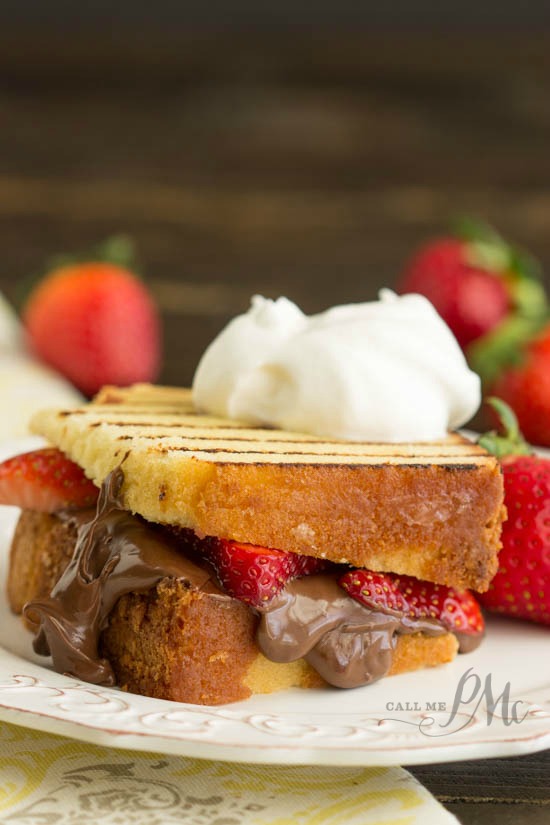 Nutella Strawberry Grilled Pound Cake 