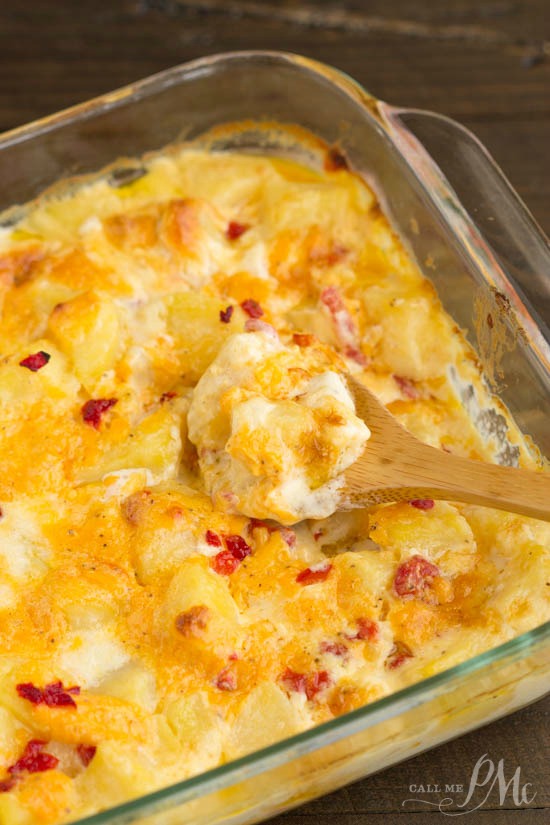 Pimento Cheese Scalloped Potatoes | Pimento cheese potato casserole - this dish impossible to resist. 
