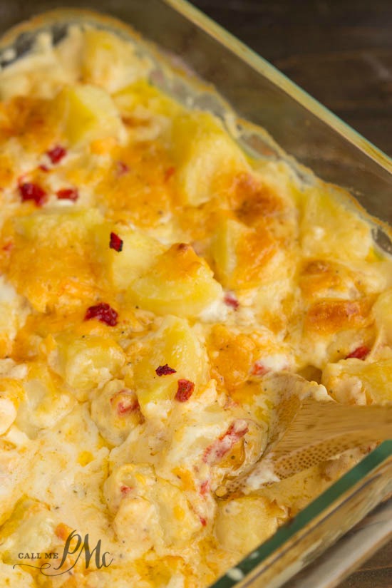 Pimento Cheese Scalloped Potatoes recipe is a Cheesy Potato Casserole. This is our favorite side dish. I make it every year.