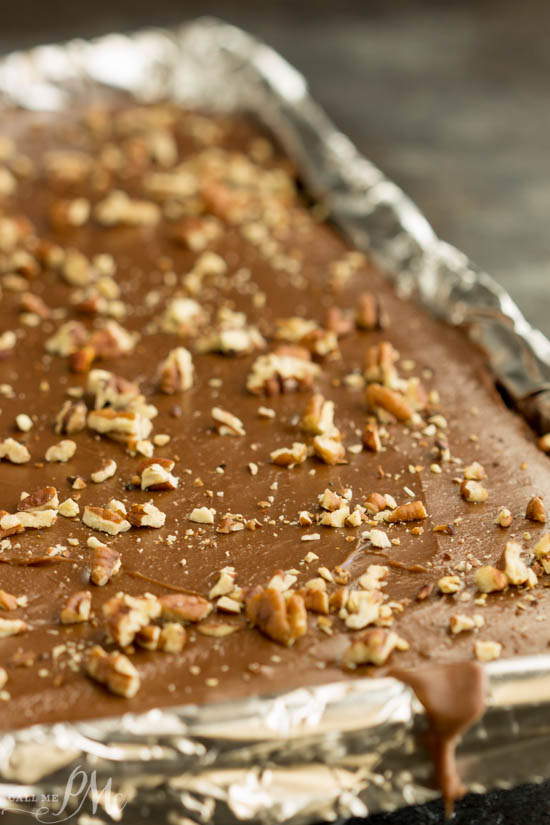 Delicious chocolate cake that's super easy and quick to make. Diet Dr Pepper® Texas Sheet Cake recipe #ad #SweetFUNd Chocolate Texas sheet cake in a pan.