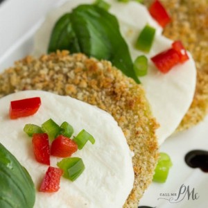Oven-Fried Green Tomato Caprese Recipe with Balsamic Reduction