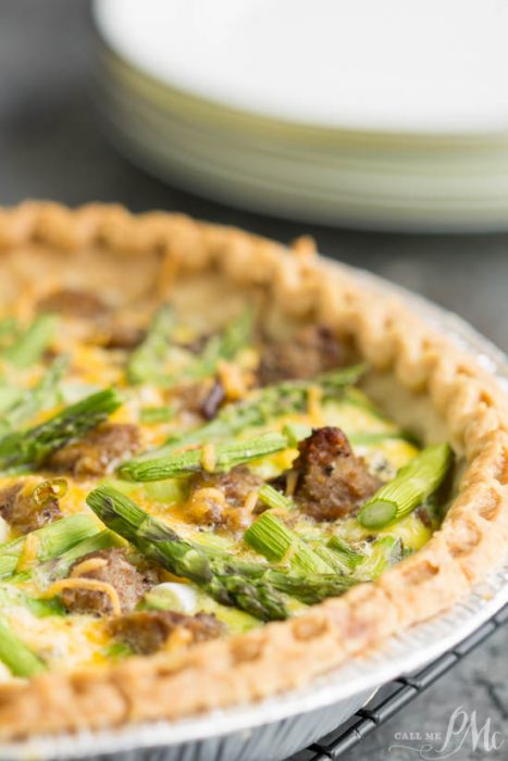 Turkey Sausage Asparagus Quiche 