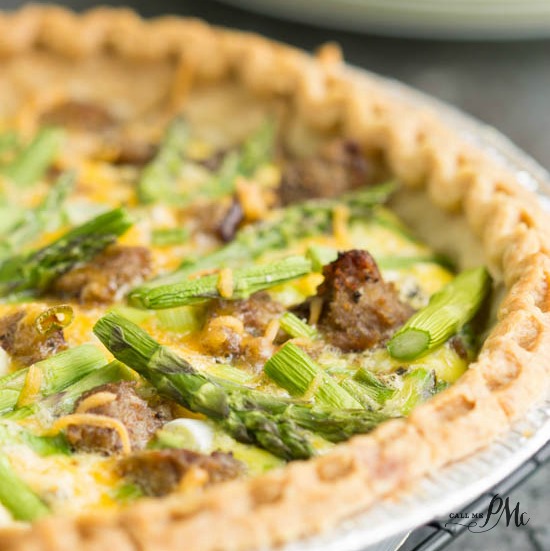 Turkey Sausage Asparagus Quiche recipe