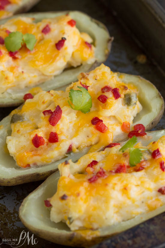 Twice Baked Pimento Cheese Potatoes recipe- each bie of these potatoes is perfection. 