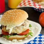 Buffalo Style Chicken Burgers with Easy Blue Cheese Ranch Dressing Recipe