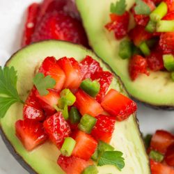 Strawberry Salsa Filled Avocados