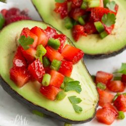 Strawberry Salsa Filled Avocados