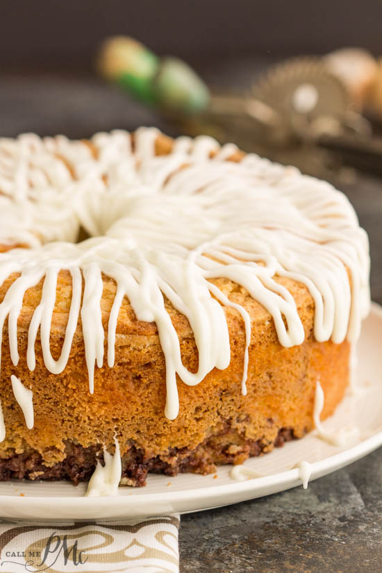 plated cake with cream cheese frosting.