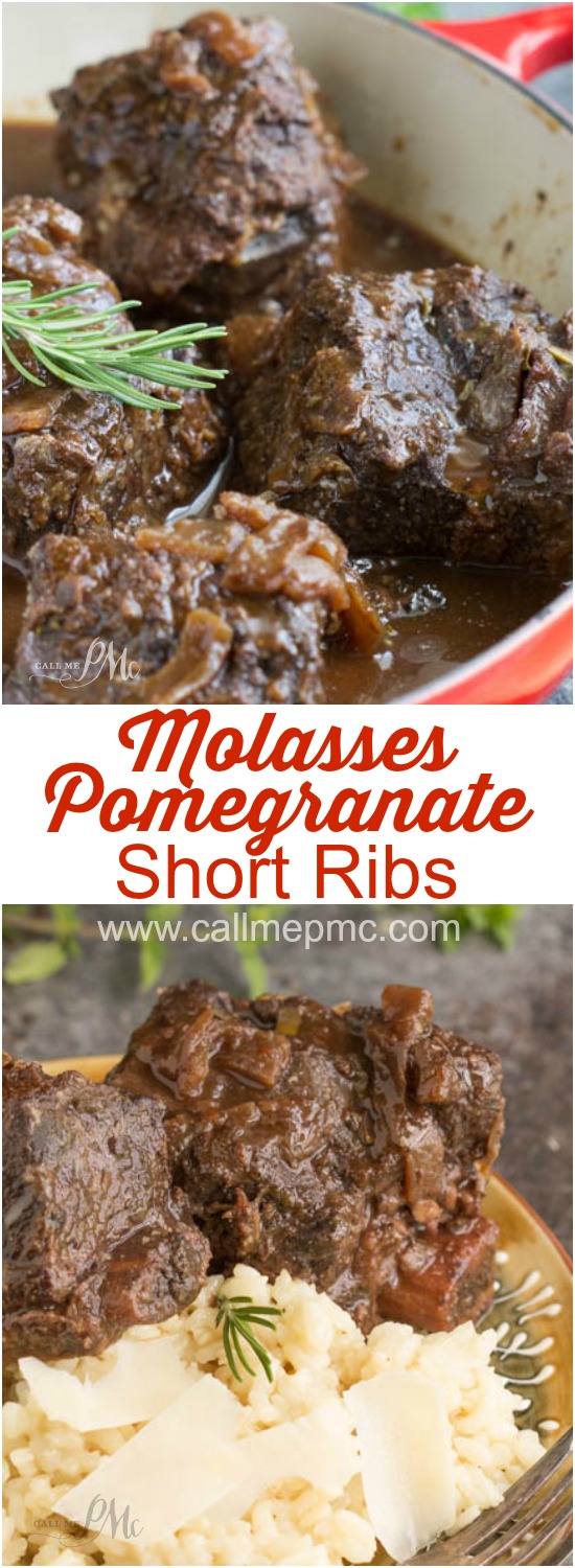 Molasses Pomegranate Short Ribs with Basic Risotto  