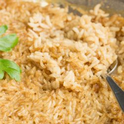 One Pan Stick of Butter Rice recipe is buttery, flavorful, and the easiest side dish you'll ever make! It's a tasty, simple, and versatile side that goes with chicken, pork, and beef!