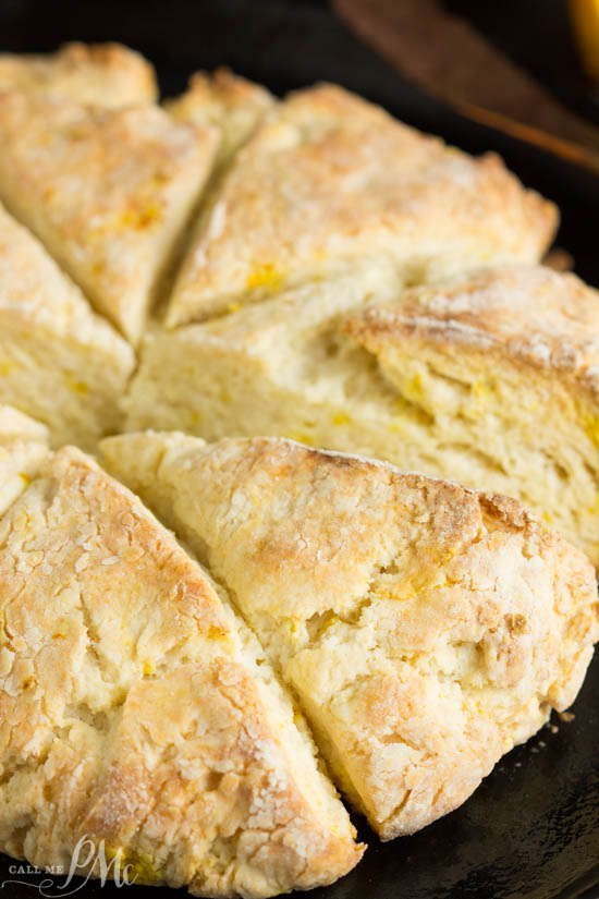 Mascarpone Cheese Scones have a subtle orange and butter flavor. The texture is soft and dense inside with flaky, crispy outside and corners.