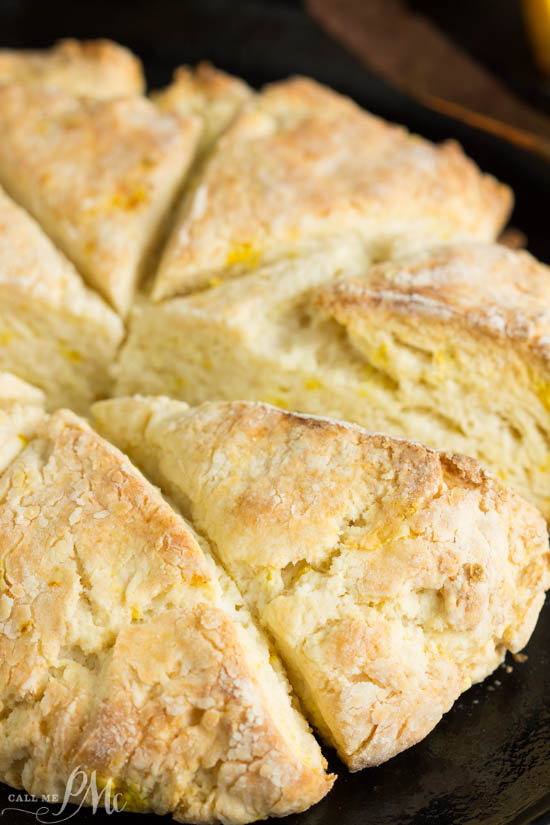 Mascarpone Cheese Scones have a subtle orange and butter flavor. The texture is soft and dense inside with flaky, crispy outside and corners. Mascarpone Cheese Scones