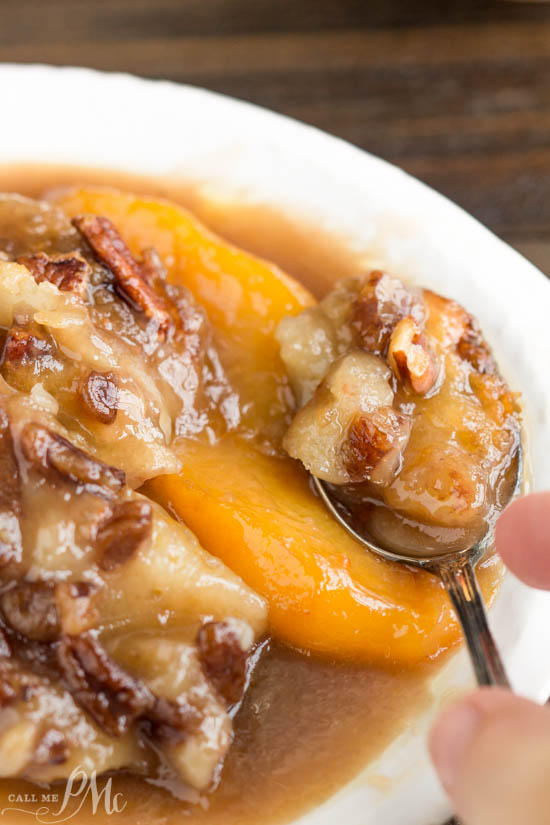 Peach Pecan Cobbler, a sweet and buttery dessert recipe that's loaded with fresh peaches and toasted pecans. This simple and easy dessert comes together in one pan.