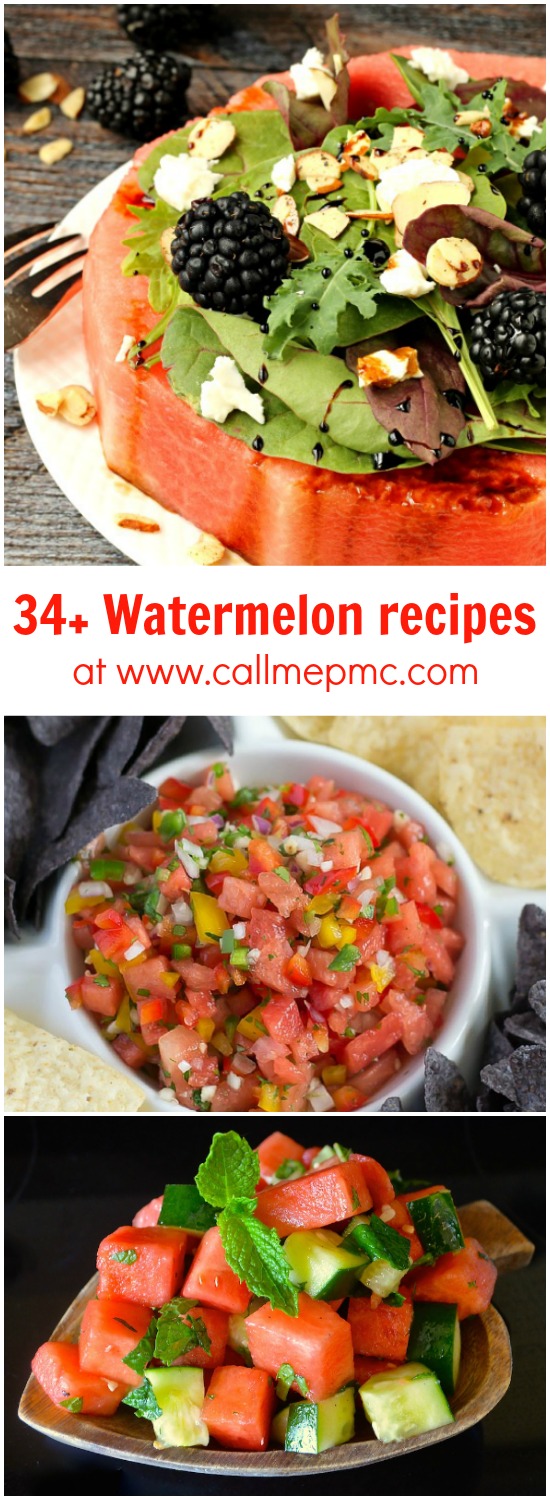 Raise your hand if you like watermelon! Me, me, me! Eating juicy watermelon is the epitome of summer to me! There's nothing like it. I gathered 34+ Yummy Watermelon Recipes to enjoy now!