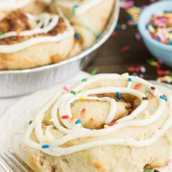 Birthday Cake Cinnamon Rolls