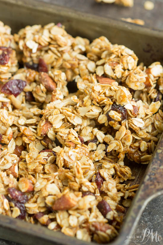 Dried Cherry Almond Granola Clusters is a fabulous homemade granola that is so easy. This granola recipe is h Dried Cherry Almond Granola Clusters