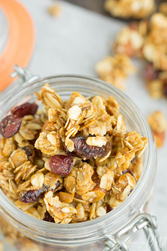 Dried Cherry Almond Granola Clusters is a fabulous homemade granola that is so easy. This granola recipe is h Dried Cherry Almond Granola Clusters