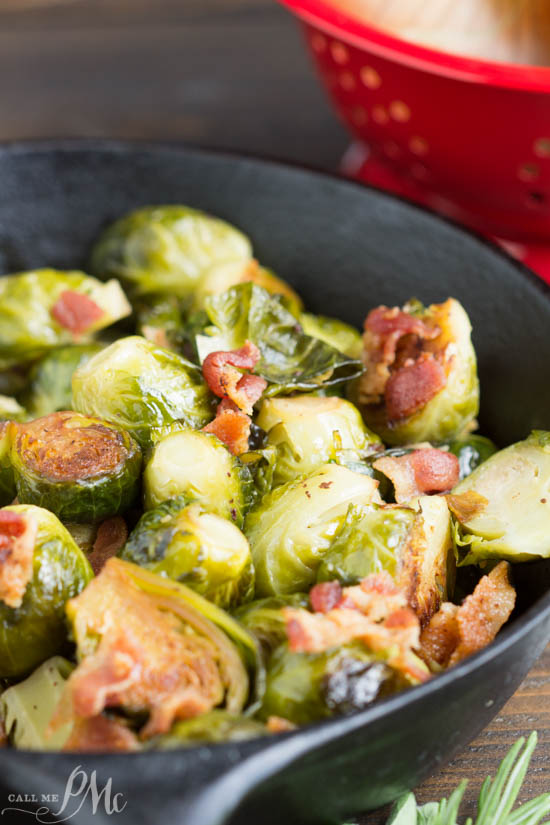 Kentucky Bourbon Braised Bacon Brussel Sprouts have lots of texture and flavor from braising them in a bourbon mixture and tossing with smokey bacon.