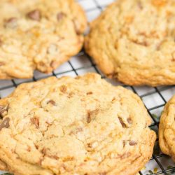 Loaded Butterfinger Chocolate Chip Toffee Cookies