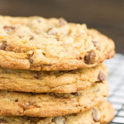 Loaded Butterfinger Chocolate Chip Toffee Cookies recipe