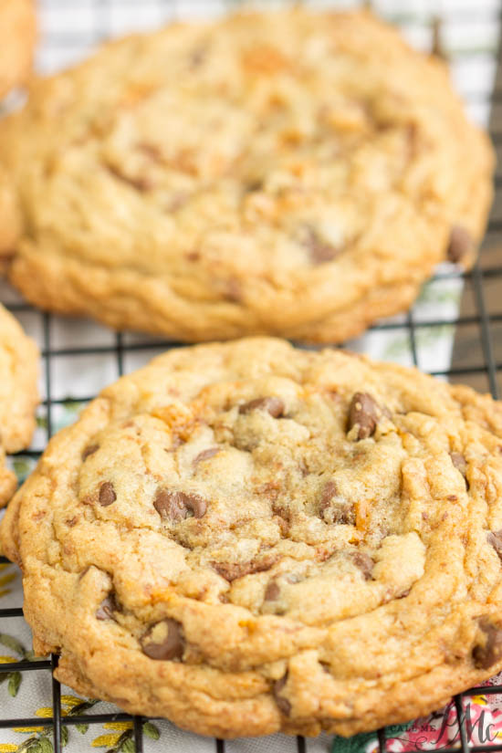 Loaded Butterfinger Chocolate Chip Toffee Cookies recipe