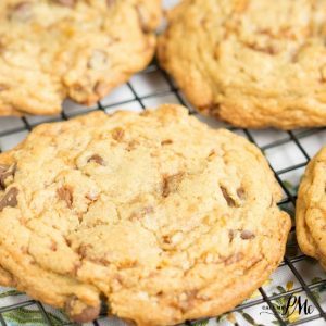 Loaded Butterfinger Chocolate Chip Toffee Cookies