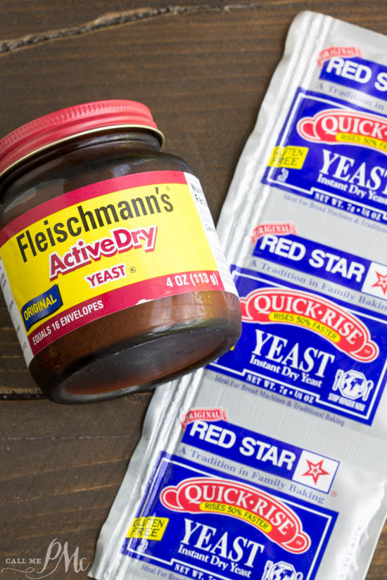 Fear not the yeast! I'm giving all the Tips for Baking with Yeast that you need to successful yeast bread! Don't let baking with yeast confuse or scare you, I've got simple guidelines to follow so you can enjoy homemade yeast bread and cinnamon rolls! Packages of yeast on table.