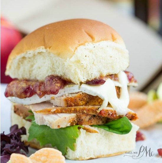 Turkey Brie and Cranberry Mustard Sliders 