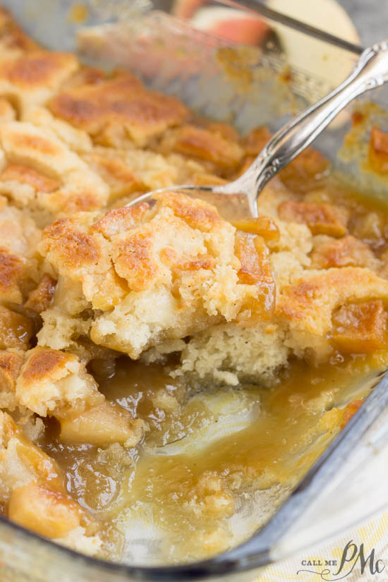 Best Caramel Apple Cobbler is a sweet taste of fall baked into a dessert. This recipe is comfort food at it's best. Tart apples, sweet caramel, and warm cinnamon combined with a buttery crust is the quintessential recipe to make during the fall months. Best Caramel Apple Cobbler