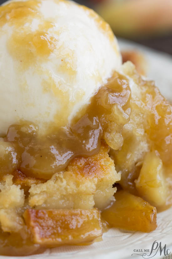 Best Caramel Apple Cobbler is a sweet taste of fall baked into a dessert. This recipe is comfort food at it's best. Tart apples, sweet caramel, and warm cinnamon combined with a buttery crust is the quintessential recipe to make during the fall months. Best Caramel Apple Cobbler