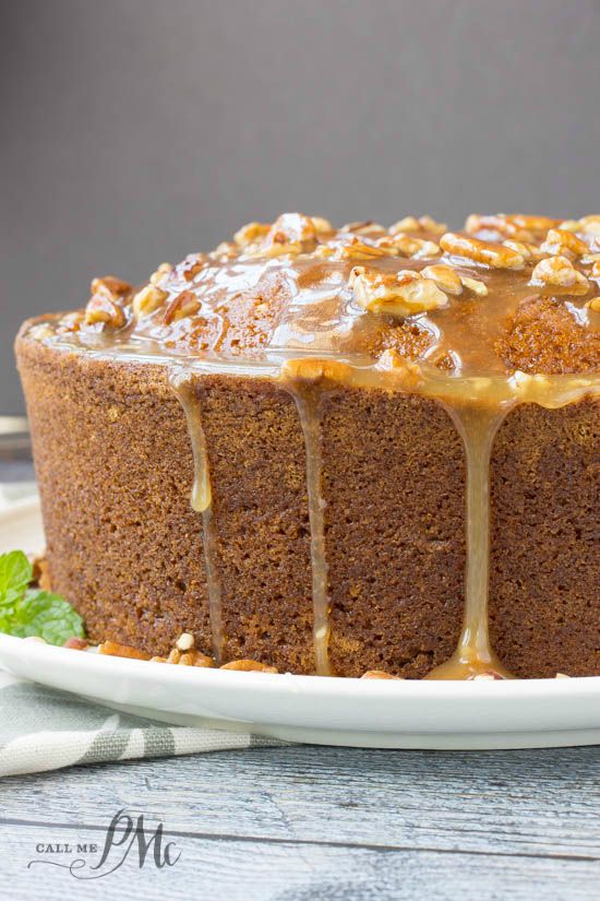 Moist, just the right pumpkin. Praline Glazed Pumpkin Pound Cake recipe Praline Glazed Pumpkin Pound Cake -Moist and delicious from scratch recipe that is perfect for Autumn!