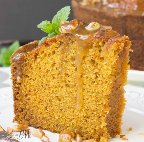 Praline Glazed Pumpkin Pound Cake 