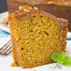 Praline Glazed Pumpkin Pound Cake