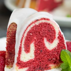 Vanilla Red Velvet Marbled Pound Cake Recipe is the best of two desserts in one! It's rich, dense, buttery, and decadent.