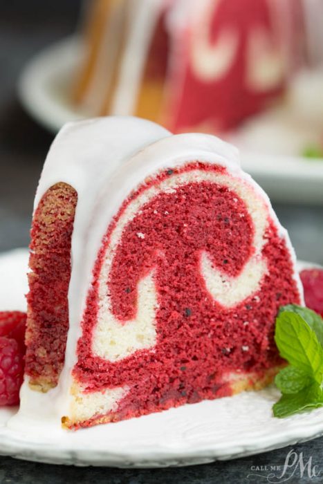 Vanilla Red Velvet Marbled Pound Cake  