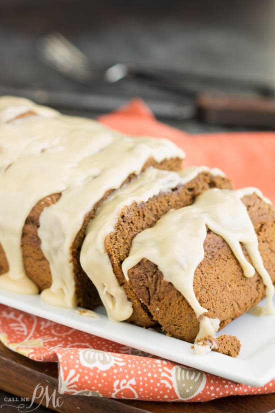 Chocolate Pumpkin Bread Recipe with Browned Butter Maple Glaze is moist, soft, and not overly sweet... except for the delectable Browned Butter Maple Glaze! dessert