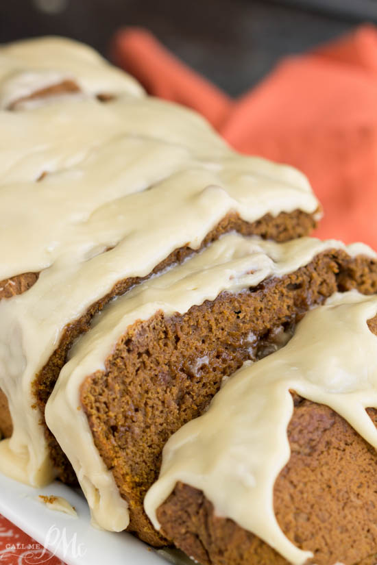 Chocolate Pumpkin Bread Recipe with Browned Butter Maple Glaze is moist, soft, and not overly sweet... except for the delectable Browned Butter Maple Glaze!
