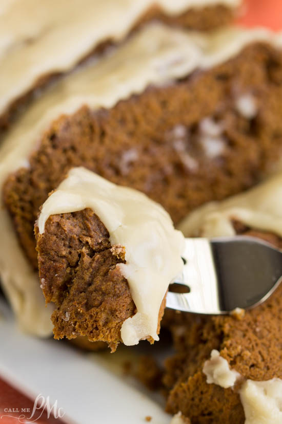 Chocolate Pumpkin Bread Recipe with Browned Butter Maple Glaze is moist, soft, and not overly sweet... except for the delectable Browned Butter Maple Glaze! dessert